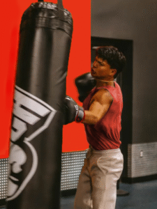 action shot of a fighter